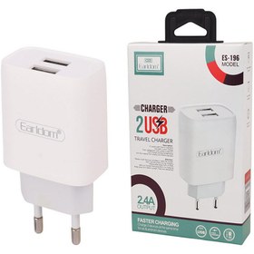 تصویر کلگی فست شارژ Earldom ES-196 2Port 2.4A 12W Earldom ES-196 2Port 2.4A 12W Fast Wall Charger