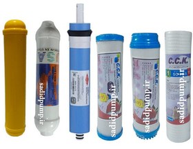 تصویر مجموعه شش عددی فیلتر تصفیه آب دستگاه تصفیه آب خانگی A set of six water filters for household water purifiers