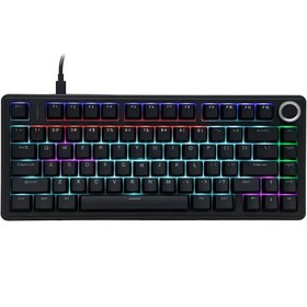 تصویر کیبورد مکانیکال 75% AULA F75 ( رنگ کلید مشکی ) سوییچ BLUE EPOMAKER Aula F75-Wired 75% Gaming Keyboard with Knob, Shine Through ABS Keycap, Gasket Structure, Programmable, Hot Swappable Creamy Mechanical Keyboard BLUE SWITCH (Black)