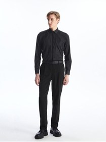 تصویر Slim Fit Uzun Kollu Çizgili Erkek Gömlek 