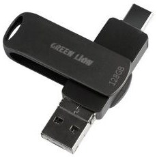 تصویر فلش مموری چندکاره گرین لاین مدل GN4IN1P128BK ظرفیت 128 گیگابایت Green Lion 4 In 1 Pro Flash Drive