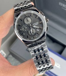 تصویر ساعت سیکو مردانه سه موتوره سیکو اکسکلوسیو مدل 3206 رنگ نقره ای صفحه دودی 