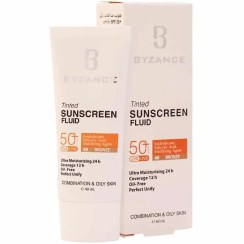 تصویر فلوئید ضد آفتاب بیزانس پوست  مختلط تا چرب برنز 40 میل Byzance Bronze Sunscreen Fluid SPF50 For Oily Skin 40ml