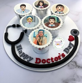 تصویر سینی کاپ کیک روز پزشک 
