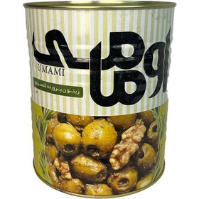 تصویر زیتون پرورده اومامی وزن ۳ کیلوگرم 