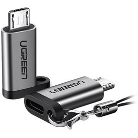 تصویر تبدیل OTG میکرو یو‌اس‌بی به USB-C یوگرین مدل US282 Ugreen US282 MicroUSB Male to USB-C Female OTG Adaptor