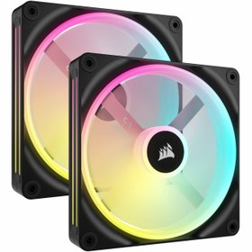 تصویر فن خنک کننده کیس کامپیوتر کورسیر مدل iCUE LINK QX140 RGB Black 2-in-1 Corsair iCUE LINK QX140 RGB Black 2-in-1 Computer Case Fan