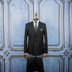 تصویر کت و شلوار مردانه دبل برست مشکی دیپلمات عالیجناب 