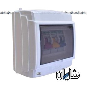 تصویر جعبه فیوز روکار 4 عددی درب دار دنا الکتریک Dena Electric 4-piece faceplate fuse box with lid