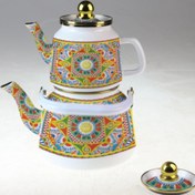 تصویر ست کتری و قوری لعابی لورنزو کد 106 