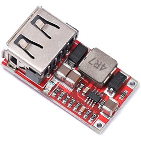 تصویر ماژول کاهنده ولتاژ 6 تا 24 ولت به 5 ولت با خروجی USB مدل HW-384 BOARD MODULE DC-DC CONVERTER 6-24V TO 5V 3A HW-384