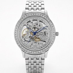 تصویر ساعت مردانه نقره ای بند رولکسی 