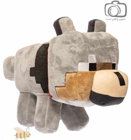 تصویر عروسک پولیشی گرگ ماینکرافت یانیک ارتفاع ۲۸ سانتی متر 