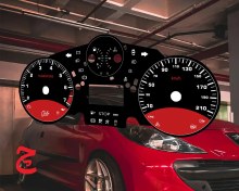 تصویر ورق کیلومتر طرح قرمز مشکی مناسب پژو 207 