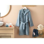 تصویر حوله تنپوش کودک و نوزاد دخترانه پسرانه بچگانه گلکسی مخملی کودکان گلدوزی شده 4 6 سال آبی انگلیش هوم English Home 