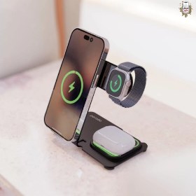 تصویر شارژر وایرلس 3کاره پرودو Porodo 3IN1 Wireless Charging DOCK 