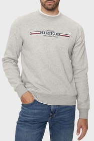 تصویر سویشرت مردانه تامی هیلفیگر اورجینال خاکستری Tommy Hilfiger MW0MW35530 P01 