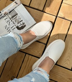 تصویر کفش کالج ونس زنانه راحتی سایز ۳۷ تا ۴۱ رنگ سفید و مشکی 