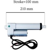 تصویر جک برقی خطی 12ولت کورس 10سانت 1000نیوتن 