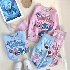 تصویر دوتیکه بلوز و شلوار داخل کرکی استیچ 3 سال تا 10 سال کد 10119 