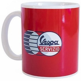 تصویر ماگ سرامیکی اورجینال وسپا ایتالیا Vespa Servzio MUG rouge 