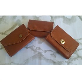 تصویر جاکارتی چرم طبیعی مدل آکاردئونی - آبی کروکدیل / شماره 2 