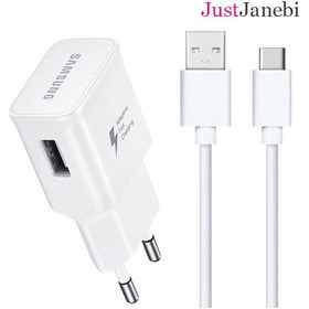 تصویر شارژر فست سامسونگ Galaxy A12 با کابل Type C ظرفیت ۱۵ وات 