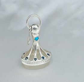 تصویر مهر خاتم نقره مرصعکاری فیروزه Turquoise silver signement