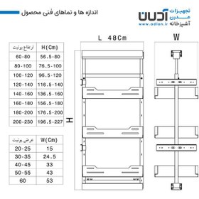 تصویر سوپر وسط ورقی ریل تاندم رنگ مشکی - فوژان - 30-35, 160-180 سانتی متر 