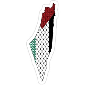 تصویر استیکر لپ تاپ جنگ – پرچم فلسطین با چپیه 