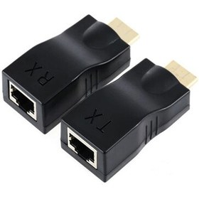 تصویر افزايش اچ دي۴K آبي تحت شبکه ۳۰متري تک کابل HDMI EXTENDER OVER SINGLE CAT5E/6 30M