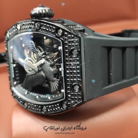 تصویر ساعت ریچارد میل شاهین نگین دار مشکی ساعت مچی ریچارد میل (Richard mille)