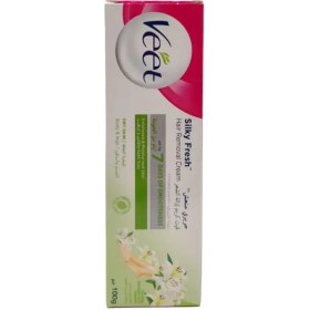 تصویر کرم موبر ویت Veetمدل شی باتر و گل زنبق Silky Fresh حجم 100 میل 