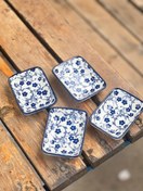 تصویر مزه خوری مستطیل گل آبی 