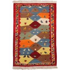 تصویر گلیم گبه دستبافت یک و نیم متری مدل عروسکی کد 4030566 