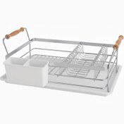 تصویر جاظرفی کنارسینکی ۱ طبقه دسته چوبی مشکی 