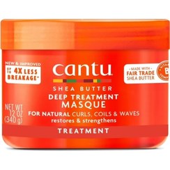 تصویر ماسک مو کنتو Cantu داخل حمام شی باتر موهای فر و مجعد 340g Cantu Deep Treatment Masque 340g