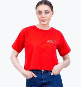تصویر تیشرت زنانه کیدی قرمز کد 2461 