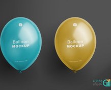 تصویر موکاپ رایگان بادکنک بصورت دوقلو 