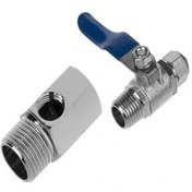 تصویر شیر ورودی تصفیه آب برنجی به همراه سه راهی 