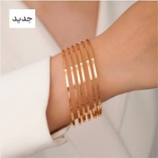 تصویر النگو زنانه آیینه ای ضمانت رنگ ضخامت ۳ میل آبکاری طلا بدلیجات - شماره ۳ 