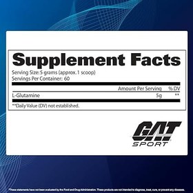 تصویر گلوتامین 300 گرم گت GAT L-GLUTAMINE 300G