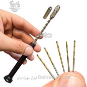 تصویر دریل فشاری ( سه نظام فنری ) + کولت + ۵ عدد مته به همراه ۵ عدد مته