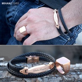 تصویر دستبند چرم طرح لاکچری ا Luxury Leather Bracelets Luxury Leather Bracelets