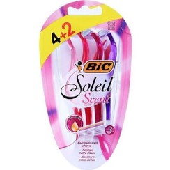 تصویر ژیلت سه لبه سولیل عطری بیک 6 عددی Bic Gillette 3edges Aromatic Soleil 6pcs