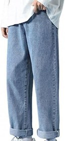 تصویر شلوار جین مردانه هیپ هاپ چند جیب، شلوار جین مردانه راسته چند جیب، لباس خیابانی جین گاه به گاه جین رنگ ثابت (رنگ: Hortel ، سایز: XL) 