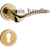 تصویر دستگیره رزت (دو تکه) همراه با قفل و توپی - نقره ای(کروم) 