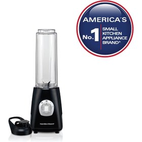 تصویر Hamilton Beach Go Sport Single Serve 2-Speed Personal Blender For Shakes And Smoothies, Two 600ml Shatterproof Double Wall Jars, 250 Watts, Stainless Steel, Black, 51241-Sau, 2 Year Limited Warranty 