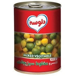 تصویر کنسرو 380 گرم مخلوط سبزیجات دلوسه 