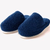 تصویر دمپایی حوله ای سرمه ای 